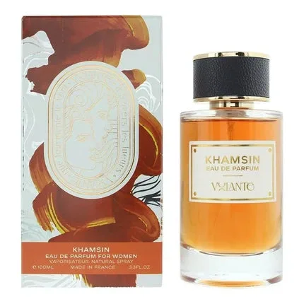 Perfum Volante Khamsin Eau de Parfum Feminin, sticlă cristal transparent cu lichid ambră și capac negru texturat — preț și oferte