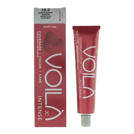 Vopsea de păr Intercosmo Voila 3C Intense 10.2 Argintiu, 60 ml — preț și oferte