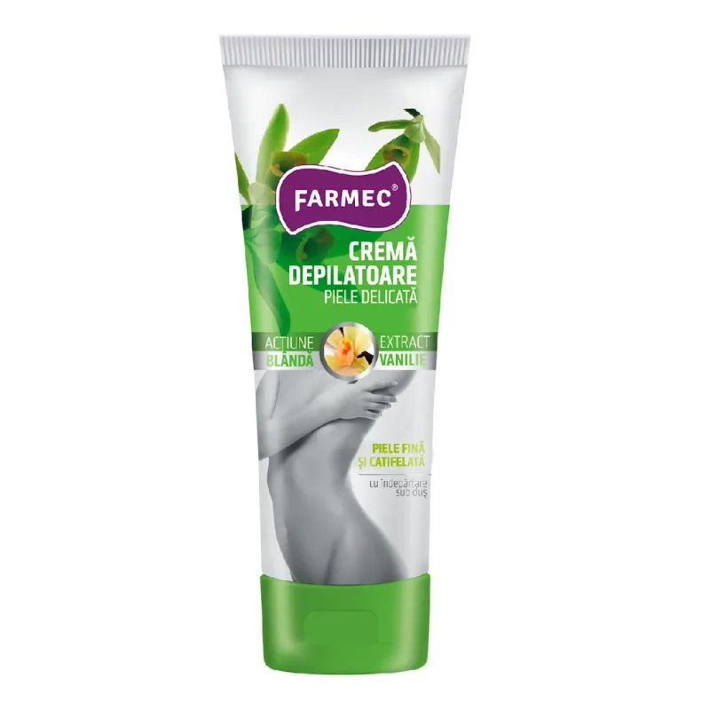 Crema depilatoare vanilie, piele sensibila, 150 ml, Farmec — preț și oferte