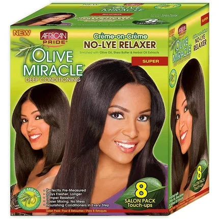 Kit relaxare păr African Pride Olive Miracle No-Lye Relaxer Kit, Super Deep Conditioning, 8 unități — preț și oferte