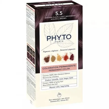 Vopsea de păr permanentă, Phyto, Light Brown 5.5 Laboratoires Phytosolba — preț și oferte