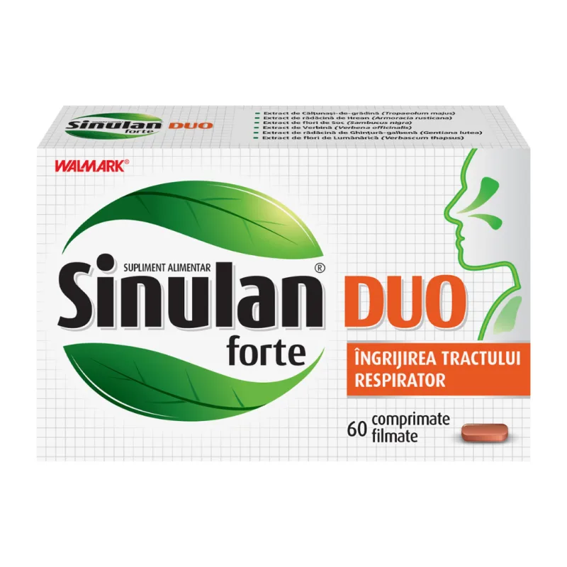 Sinulan Duo Forte, 60 tablete, Walmark — preț și oferte