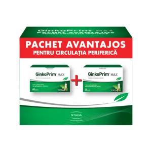 Pachet GinkoPrim Max, 120 mg, 60 + 30 tablete, Walmark