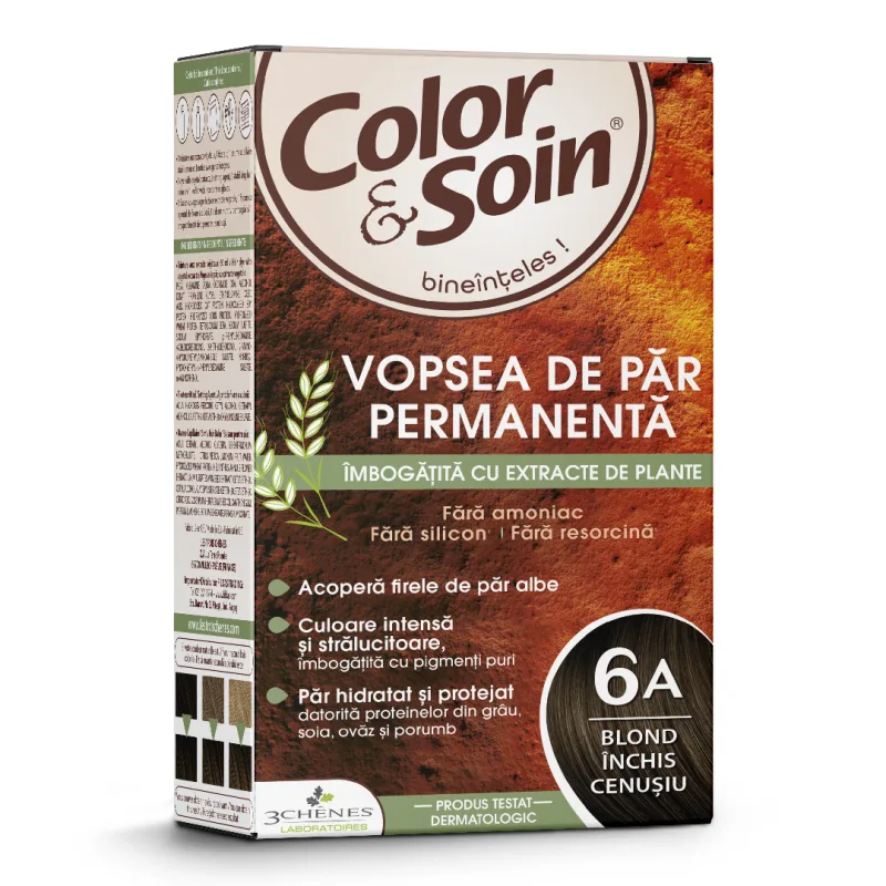 Vopsea de par nuanta 6A blond inchis cenusiu, Color&Soin COLOR SOIN — preț și oferte