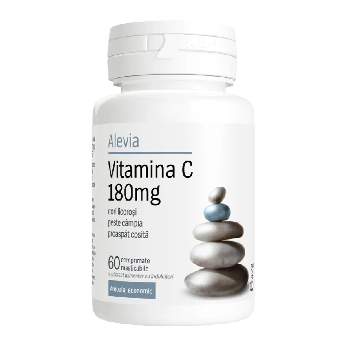Vitamina C, 180 mg, 60 comprimate masticabile, Alevia — preț și oferte