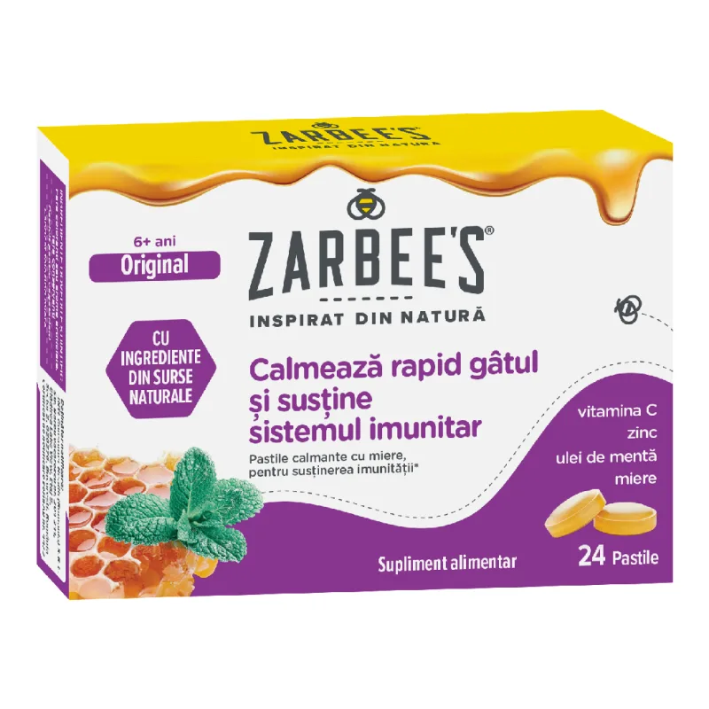 Pastile pentru dureri de gat, 24 pastile, Zarbees — preț și oferte