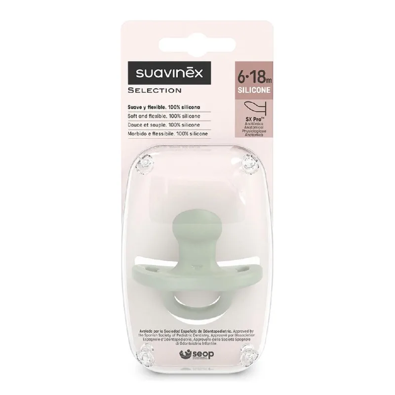 Suzeta anatomica Colour Essence, 6-18 luni, verde, Suavinex — preț și oferte