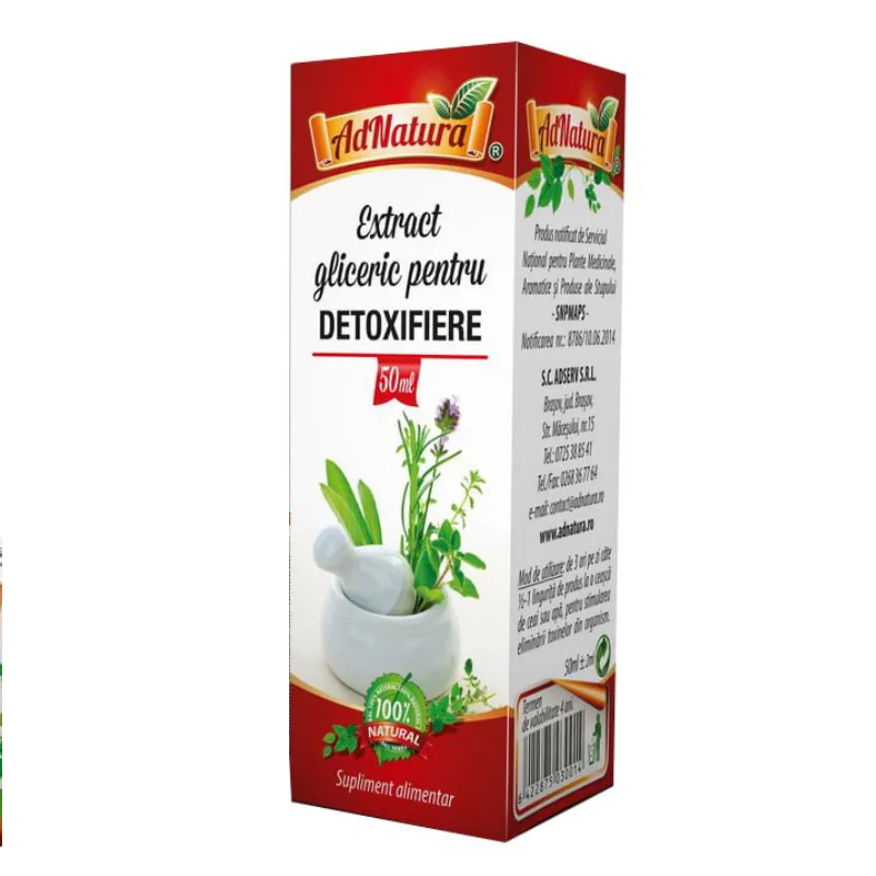 Extract gliceric pentru detoxifiere, 50 ml, AdNatura — preț și oferte