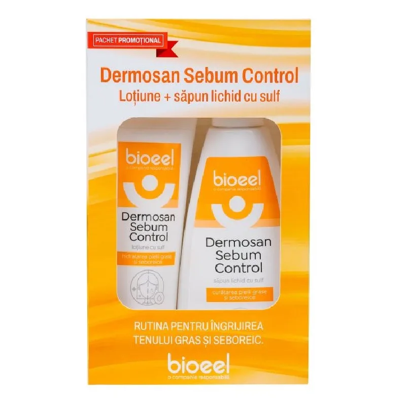 Pachet Sapun si Lotiune Dermosan Sebum Control, 200ml+100ml, Bioeel — preț și oferte