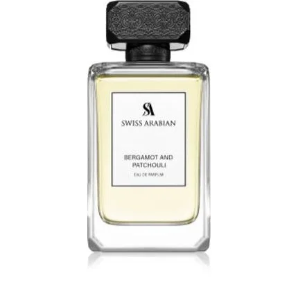 Eau de Parfum Swiss Arabian Bergamot și Patchouli, 100 ml, sticlă transparentă, capac negru — preț și oferte