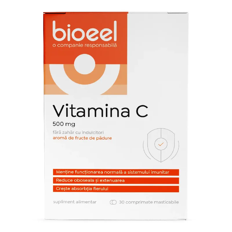 Vitamina C 500 mg, 30 comprimate masticabile, Bioeel — preț și oferte