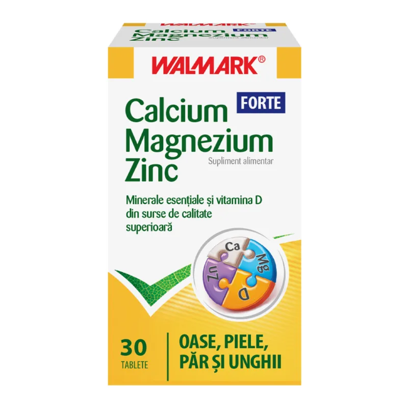Calciu Magneziu Zinc Forte, 30 tablete, Walmark — preț și oferte