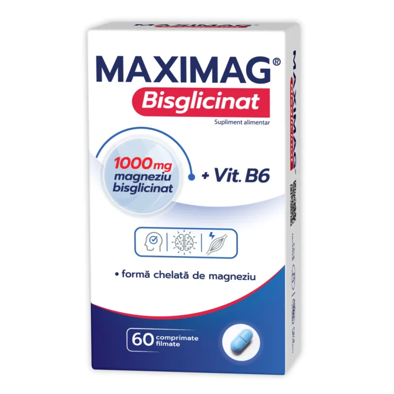 MaxiMag Bisglicinat, 1000 mg, 60 comprimate, Zdrovit — preț și oferte