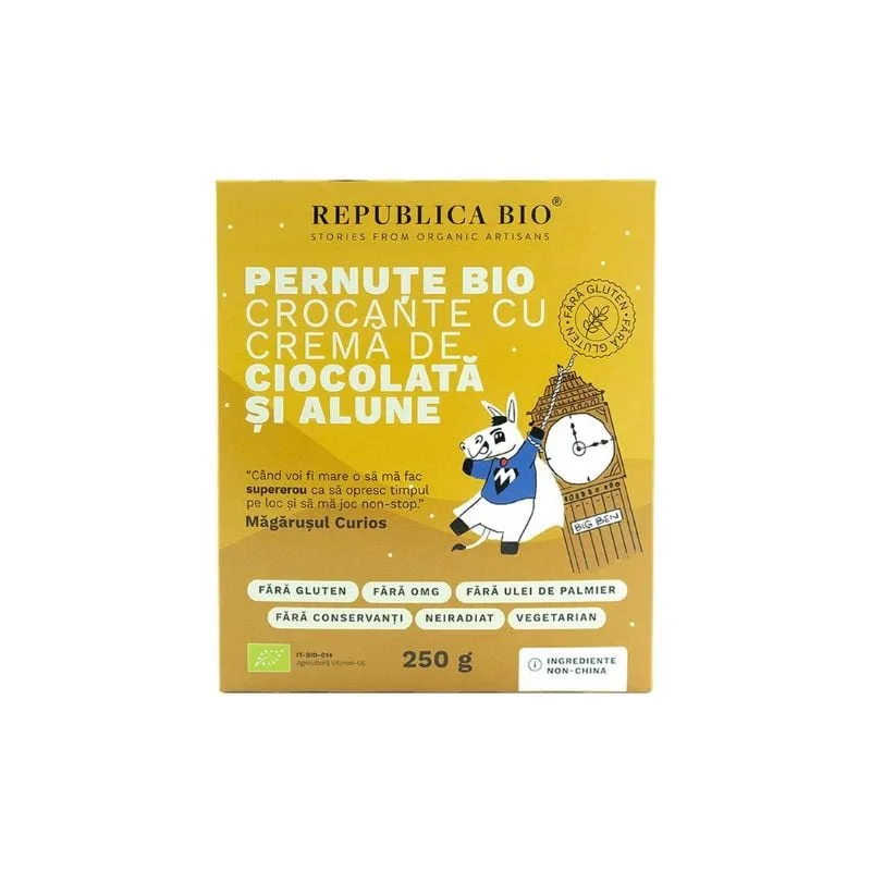 Republica BIO Pernute Bio crocante cu crema de ciocolata si alune FARA GLUTEN,  250g — preț și oferte