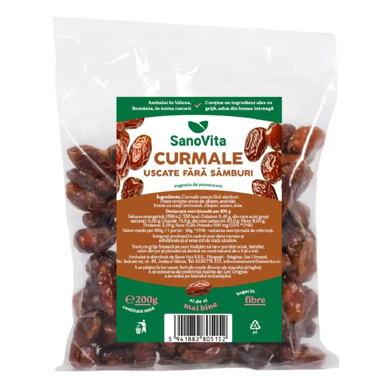 Curmale fara samburi, 200 g, Sanovita — preț și oferte