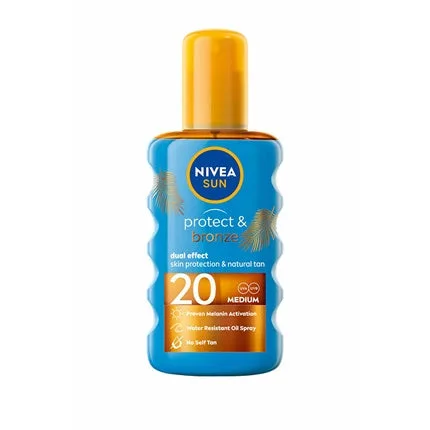 Ulei Solar Spray, Nivea Sun Protect & Bronze, SPF 20, 200 ml, Culoare Portocalie — preț și oferte