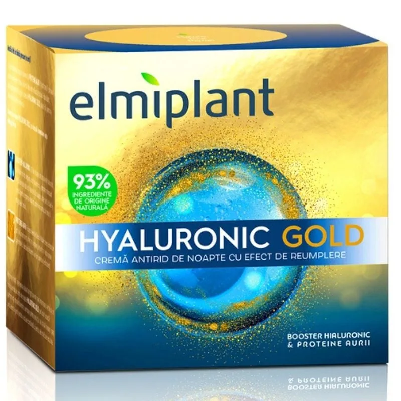 Elmiplant Hyaluronic Gold Crema de noapte antirid cu efect de umplere, 50 ml — preț și oferte