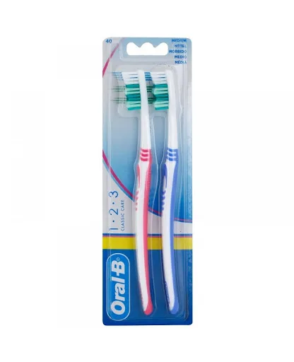 Periuță de dinți, Oral-B, 1.2.3 Classic Care, Twin Pack — preț și oferte