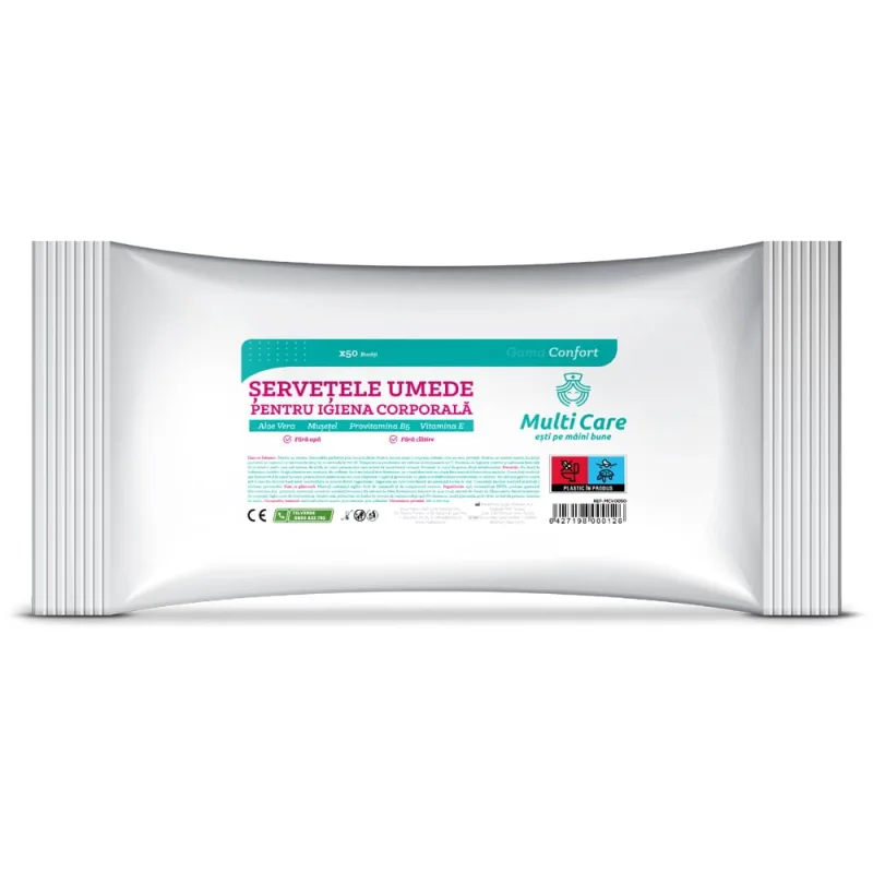 Servetele Umede Igiena Corporala, Multi Care Confort, 50 bucati — preț și oferte