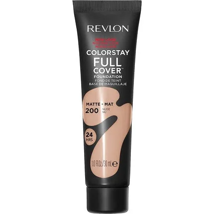 Fundație Revlon ColorStay Full Cover, 200 Nude, 30 ml, Mată, Rezistentă la Căldură și Transpirație — preț și oferte