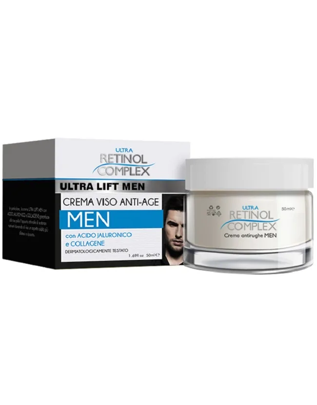 Crema de față Anti-Aging pentru bărbați cu Retinol Complex și Acid Hialuronic, 50 ml — preț și oferte
