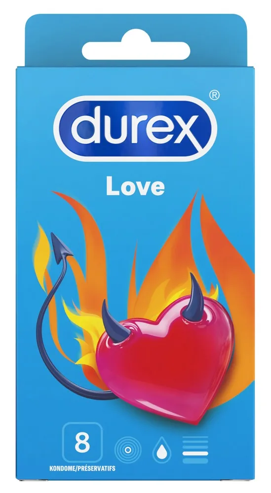 Prezervative, Durex Love, 8 buc, albastru — preț și oferte