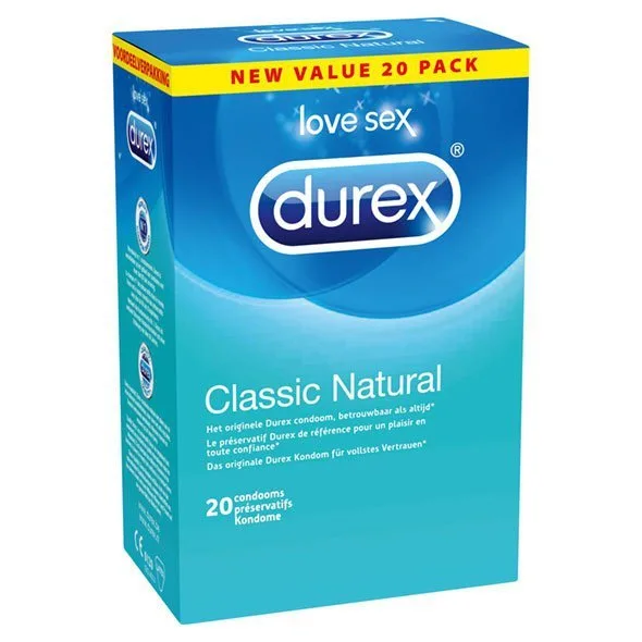 Prezervative, Durex, Classic Natural, 20 buc — preț și oferte