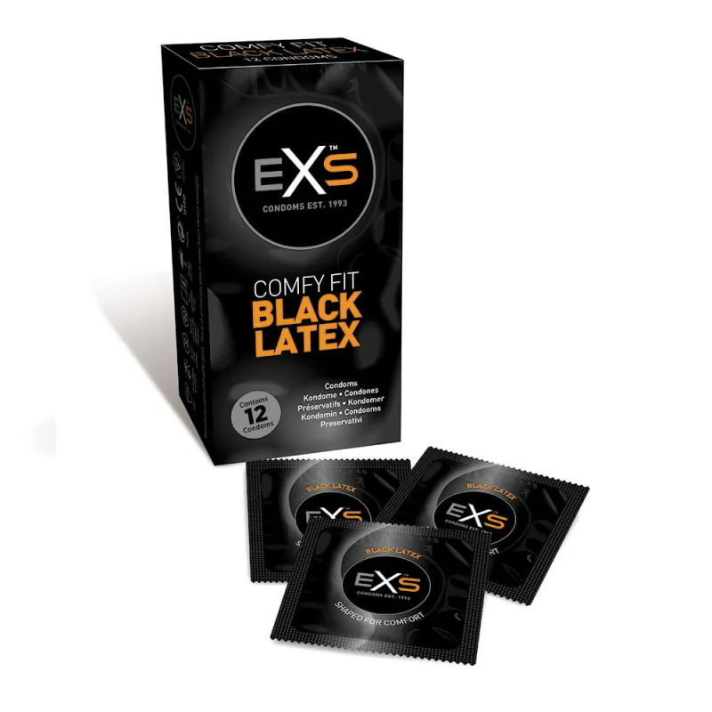 Prezervative, Exs, latex, negre, set 12 — preț și oferte
