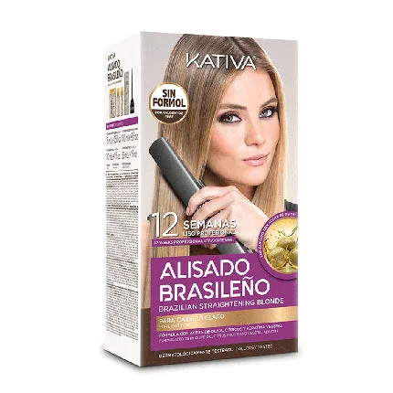 Kativa Brazilian Straightening Blonde, Set pentru păr blond deschis, Fără formol — preț și oferte
