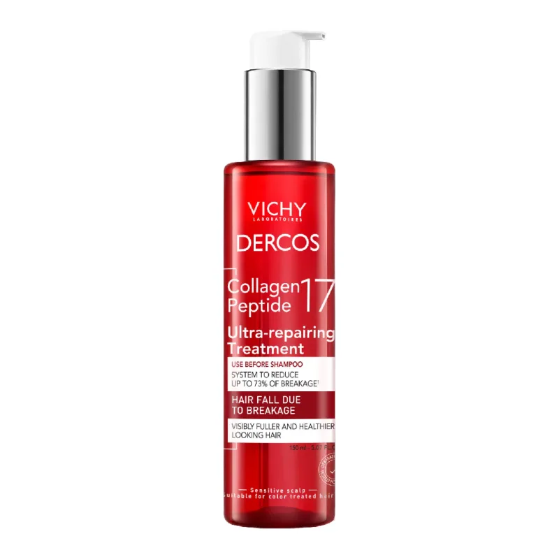 Tratament ultra-reparator cu peptide Pro-Colagen si acid citric Dercos Collagen 17 Filler, 150 ml, Vichy — preț și oferte