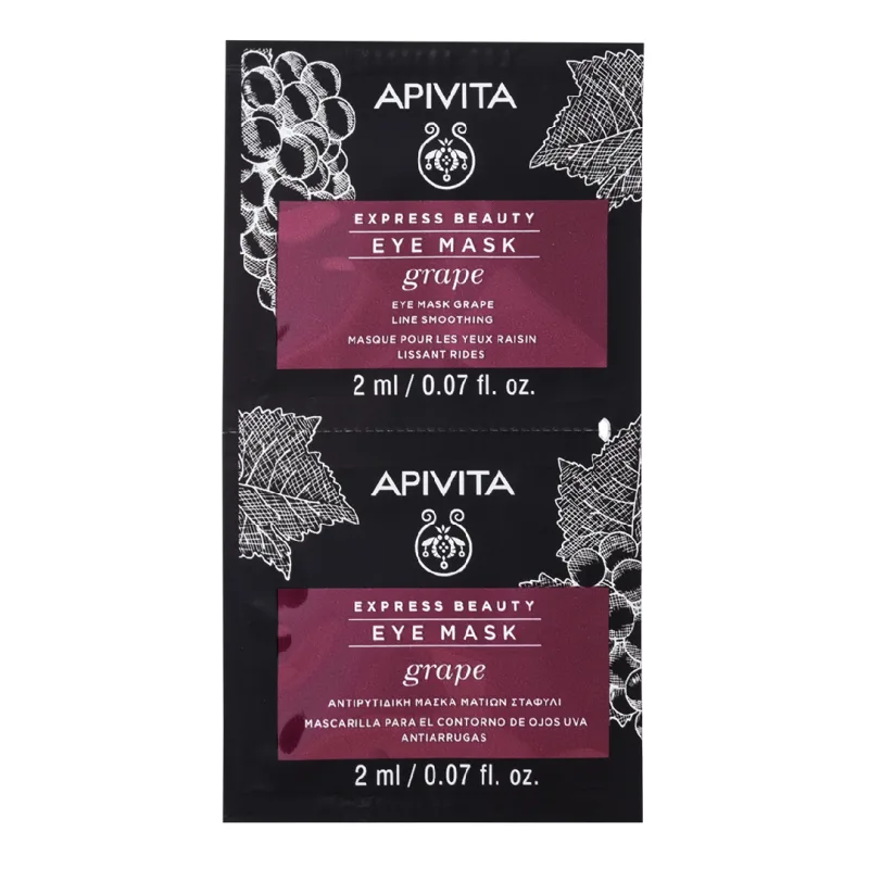 Masca de ochi antirid cu extract de struguri, 2*2 ml, Apivita — preț și oferte
