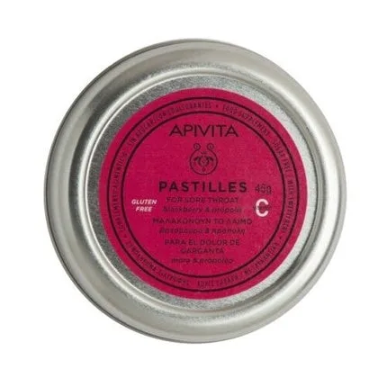 Pastile pentru dureri de gât, Apivita, mure și propolis, 45g — preț și oferte