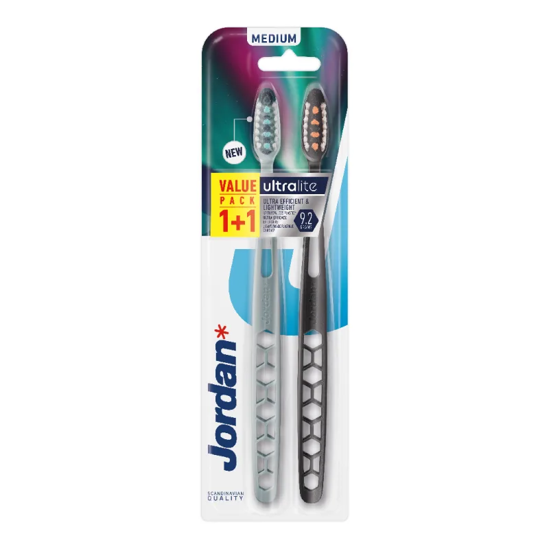 Set Periuta de dinti pentru adulti UltraLite Medium, culori variate, 2 bucati, Jordan — preț și oferte