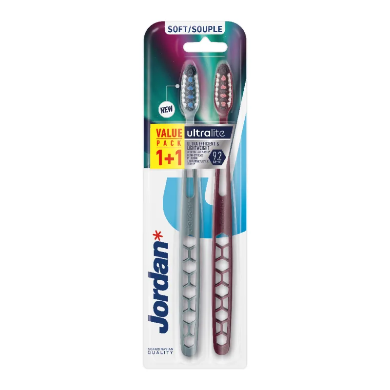 Set Periuta de dinti pentru adulti UltraLite Soft, 2 bucati, Jordan — preț și oferte