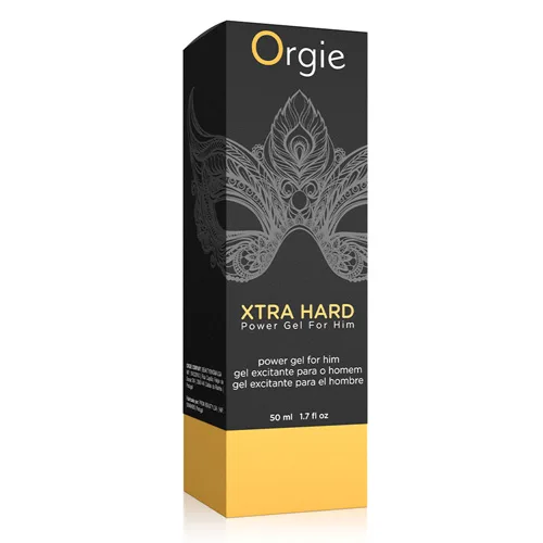 Gel lubricant pentru masaj intim, Orgie, Xtra Hard Power Gel For Him, 50 ml, negru — preț și oferte
