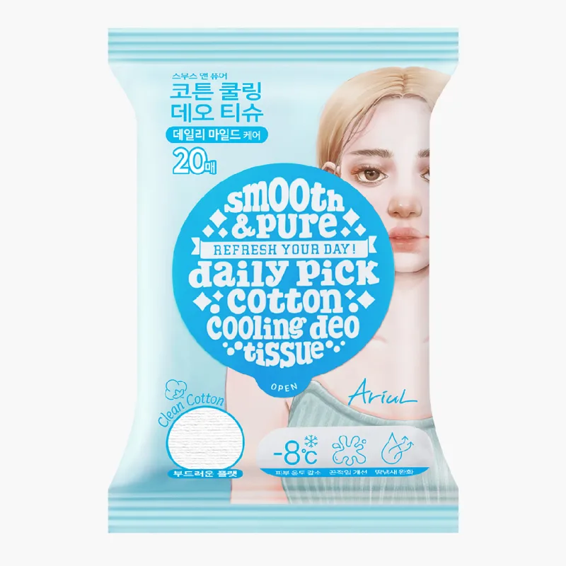 Servetele deodorante Smooth & Pure Cotton Cooling, 20 bucati, Ariul — preț și oferte