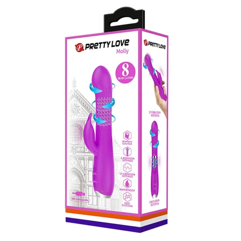 Vibrator rotativ, Pretty Love Molly, reincarcabil, mov — preț și oferte