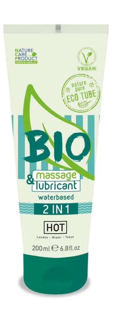 Ulei de masaj și lubrifiant HOT BIO 2in1, 200ml - pentru masaj erotic și alunecare perfectă — preț și oferte