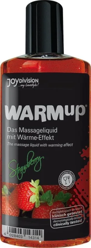 Ulei masaj Joydivision WARMup, căpșuni, 150ml