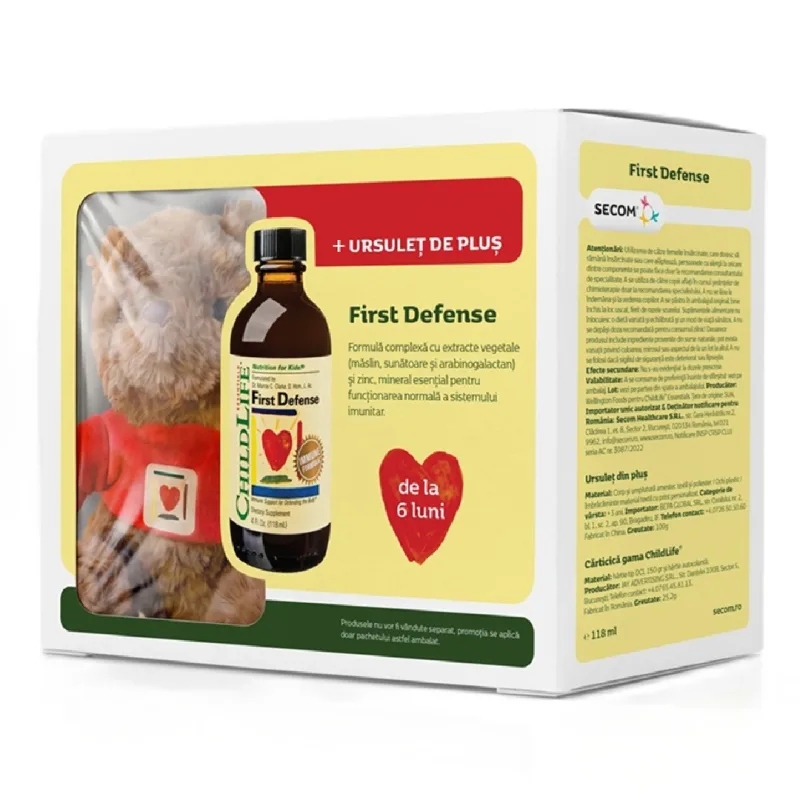 Pachet Sirop First Defense 118.5 ml + ursulet de plus, Secom CHILDLIFE ESSENTIALS — preț și oferte