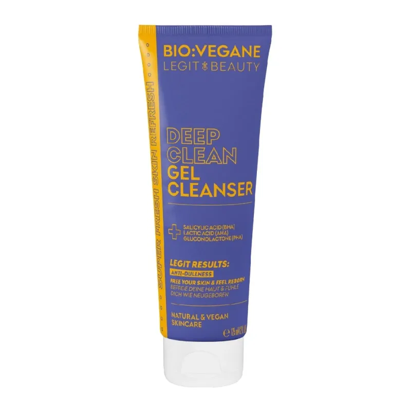 Gel pentru curatarea profunda a tenului, cu BHA, AHA & PHA, 125 ml, Bio:Vegane Legit Beauty — preț și oferte