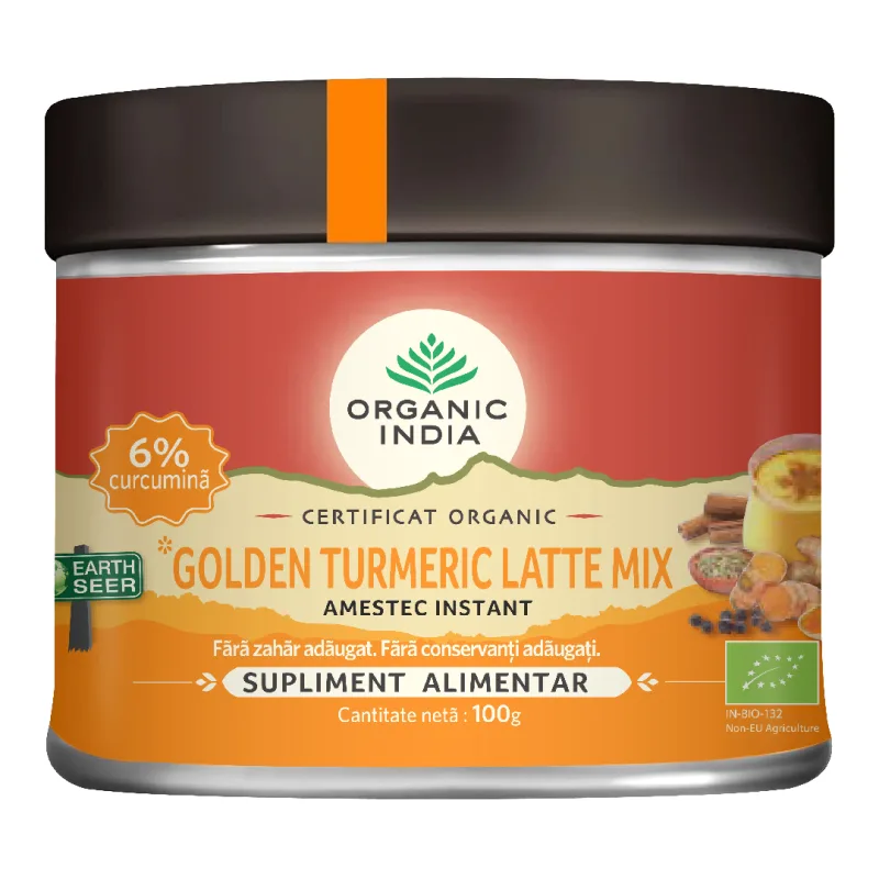 Golden Turmeric Latte Mix, 100 g, Organic India — preț și oferte