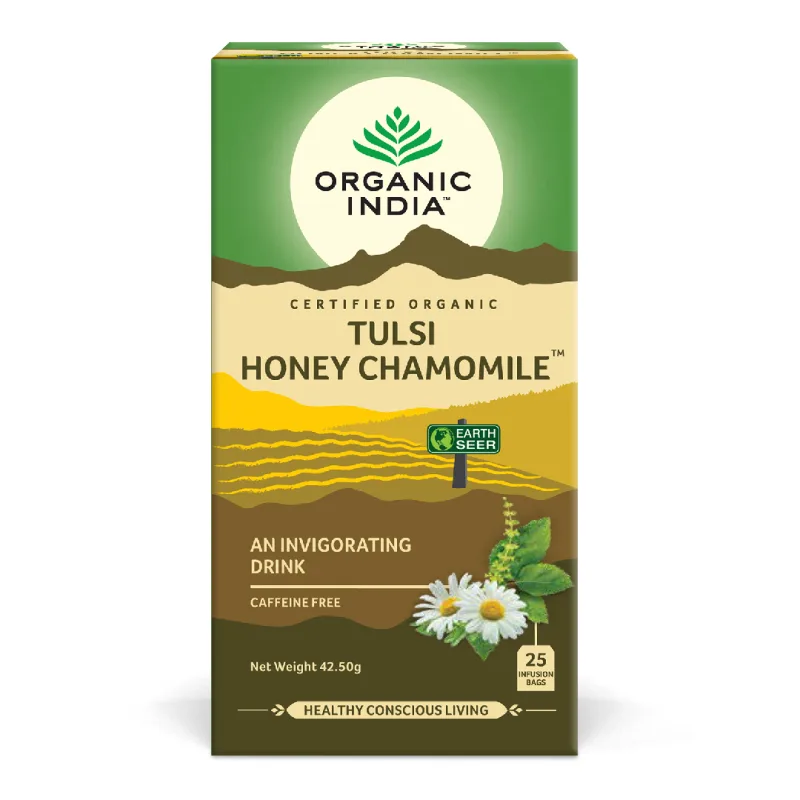 Ceai tulsi bio cu miere si musetel, 25 plicuri, Organic India — preț și oferte