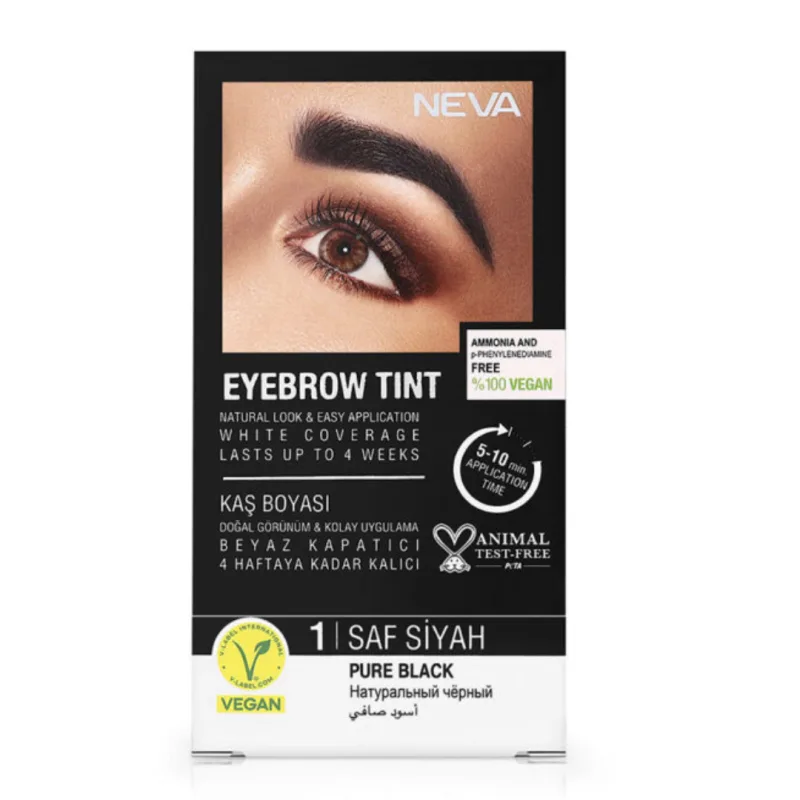 Vopsea permanenta pentru sprancene, Negru Pur, 30ml, Neva — preț și oferte