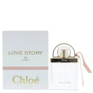 Parfum Chloé Love Story, Eau de Toilette, 50ml, sticlă transparentă cu panglică roz