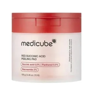 Medicube Exfoliating Facial Pads Red, Succinic Acid Peeling Pad, 155g