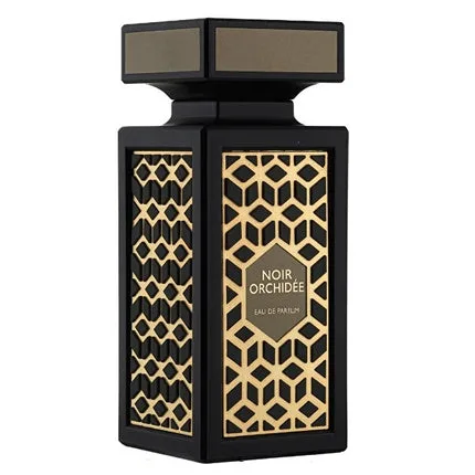Flavia Noir Orchidee Eau De Parfum 90ml, sticlă neagră cu design geometric auriu — preț și oferte