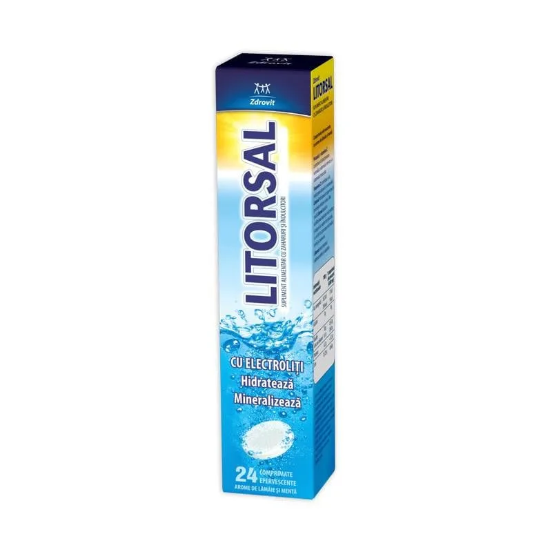 Litorsal, 24 comprimante efervescente, hidratare ZDROVIT — preț și oferte