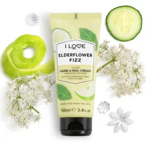 I Love Elderflower Fizz Hand and Nail Cream, 100ml