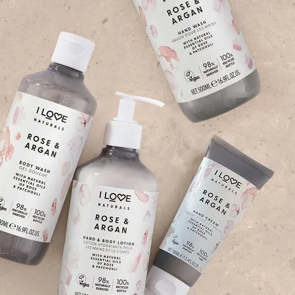 Spălare pe mâini I Love Naturals Rose & Argan cu uleiuri naturale 500ml — preț și oferte